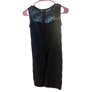 Babe Black Lace Yoke Coquette Girl Stretchy Dress New With Tags